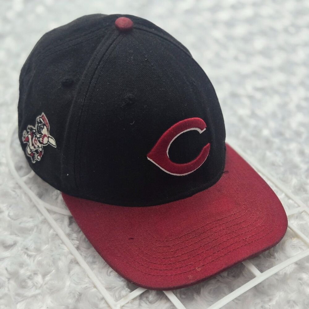 47 C Snapback Hat Cincinnati Reds MLB Baseball Mr Redlegs Mens OS Black